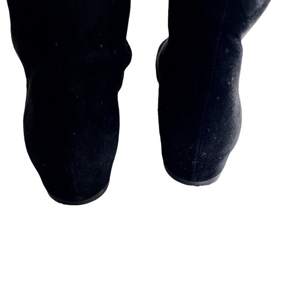 Stuart Weitzman Black Suede Hidden Wedge Below Knee Tall Boots Size 5.5M - Picture 6 of 13